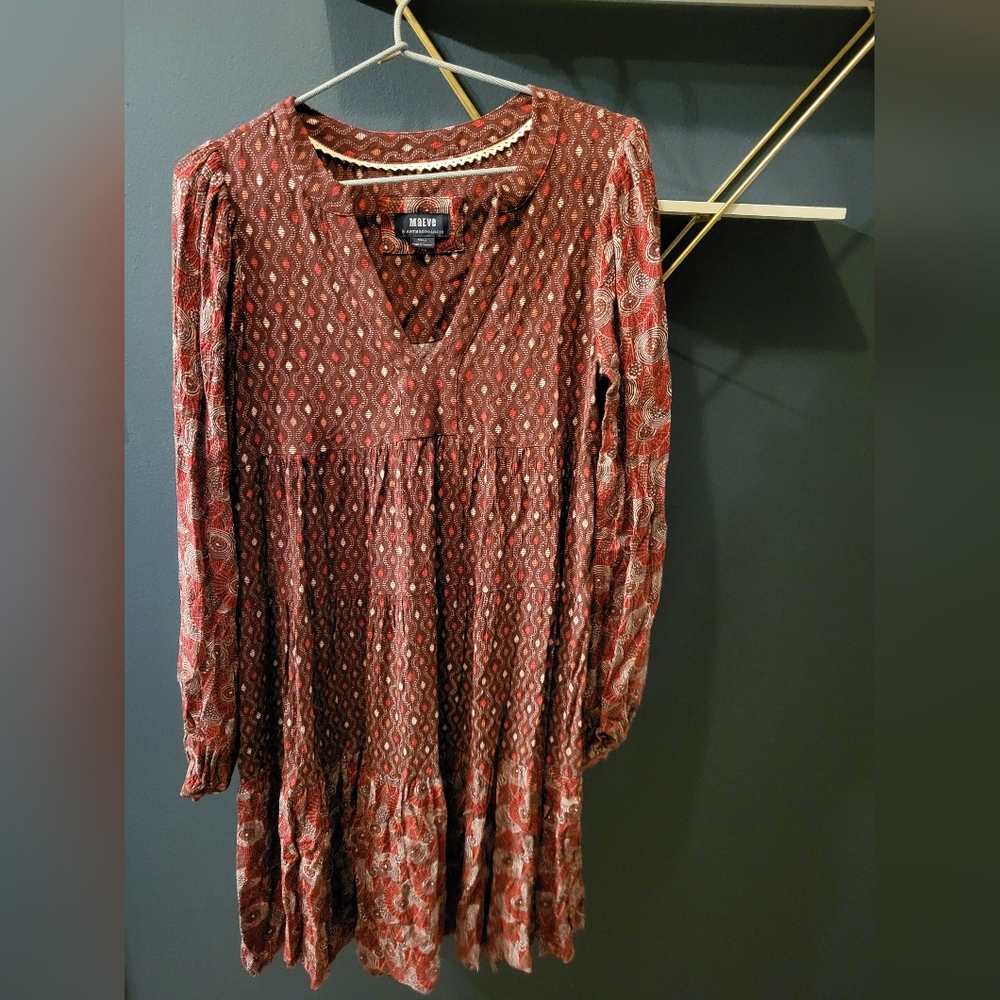 Anthropologie Maeve Amber Tiered Tunic Dress Size XS